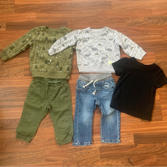 Lot of 5 Toddler Boy 18 Month Clothing Bundle Pants Sweatshirts Fall Winter - Picture 1 of 4